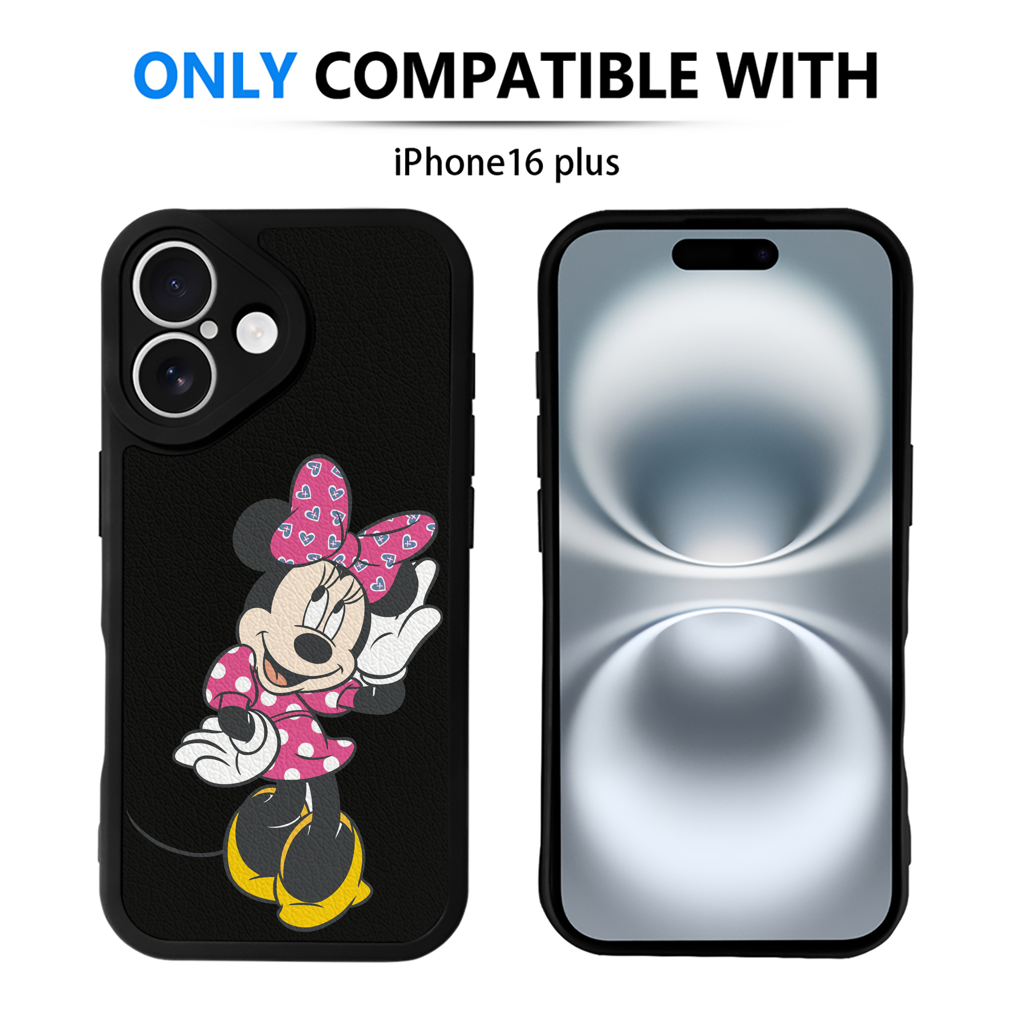 （画像用） ミッキーマウス Mickey Mouse 【iPhone 16シリーズ対応】シリコンスマホケース（レザー調） 材質：シリコン